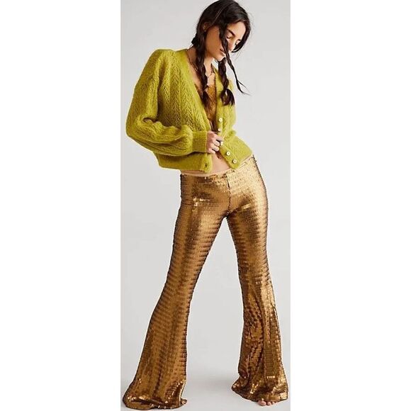 FREE PEOPLE Party Flare Pants size small - Picture 8 of 9